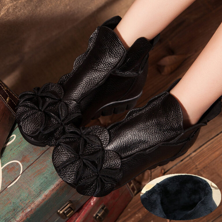 Women's flat casual leather boots - Image 2