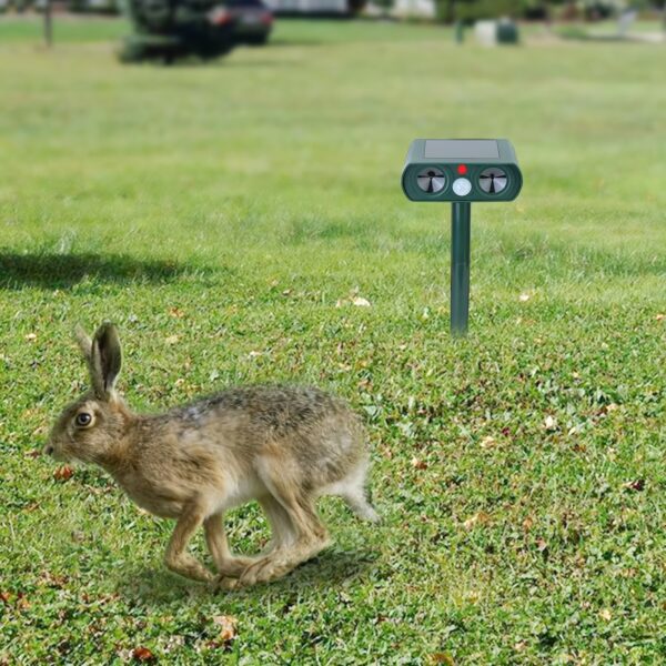 Animal Repellent, Solar Motion Sensor, Outdoor Farm, Garden, Courtyard Solar Power Ultrasonic Animal Repeller Pest Repellent Dog Cat Deer Raccoon - Image 2