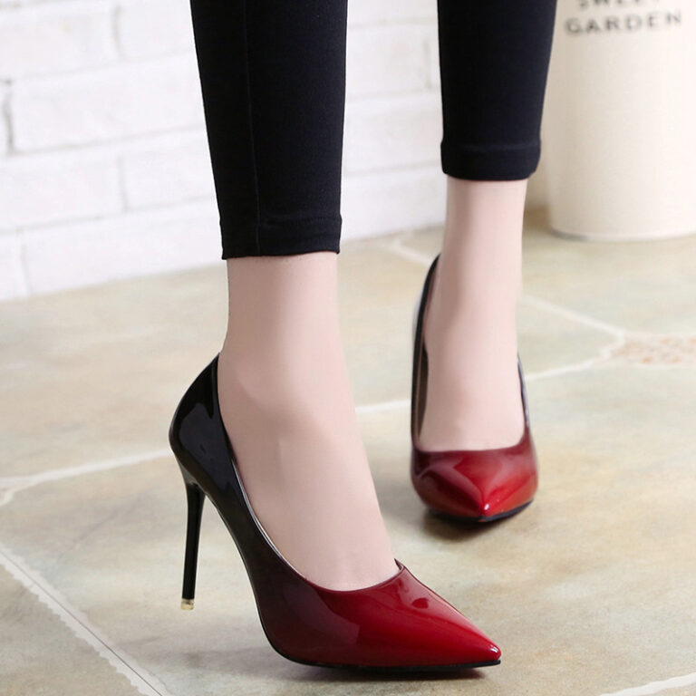 High heels stiletto single shoes gradient color - Image 5