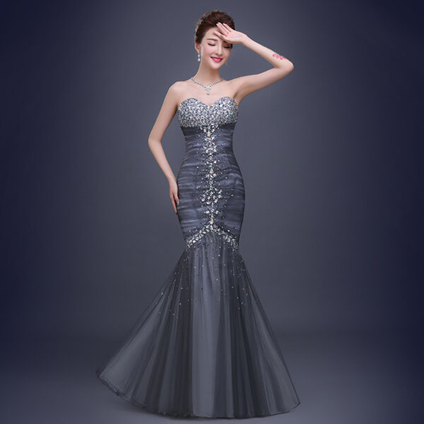 Ladies fishtail long evening dress - Image 4