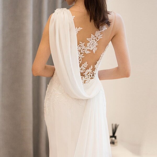 Mid-waist Dream See-through Super Fairy Light Wedding Dress - Image 4