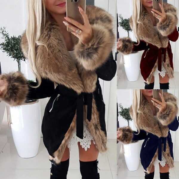 Winter fur coat cotton-padded coat