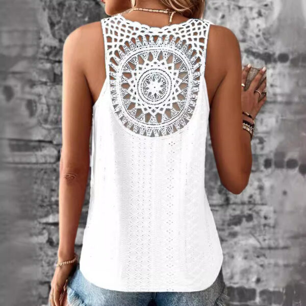 Women's Back Hollow Lace T-shirt - Image 8