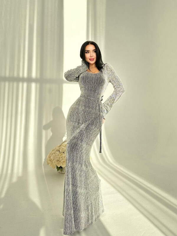 Round Neck Hot Diamond Maxi Dress