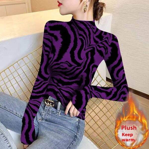 Women's FallWinter Slim Inner Wear Fleece Lined Warm Top - Image 7