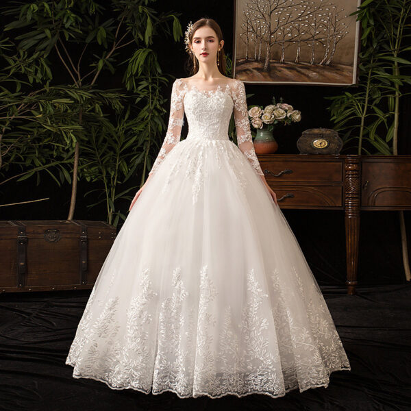 Primary Wedding Dress Long Sleeve French Style - Image 3