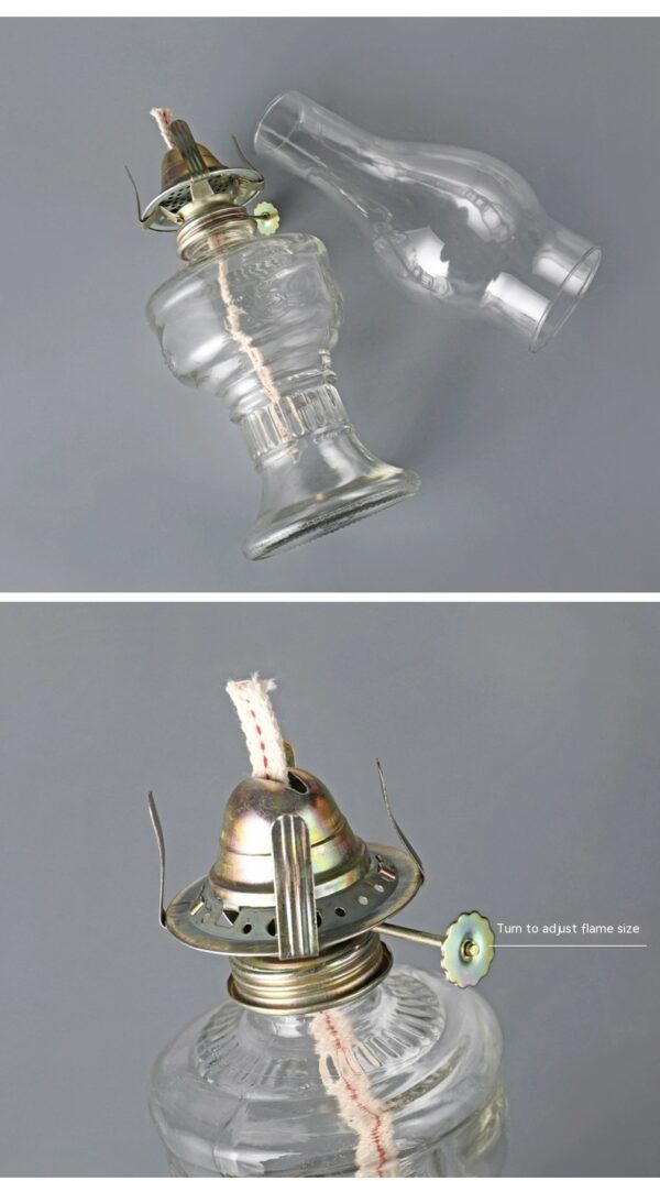 Retro Vintage Glass Kerosene Lamp - Image 8