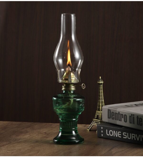 Retro Vintage Glass Kerosene Lamp - Image 3