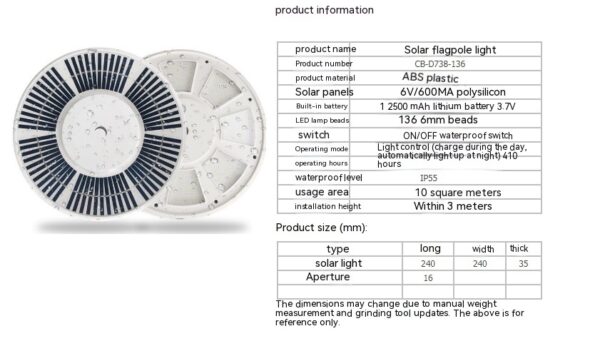 Solar Tent Bowlight 136LED Lighting - Image 7