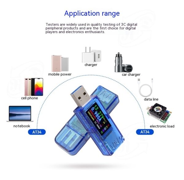 AT34 Digital Voltmeter USB Charger Detection Instrument - Image 9