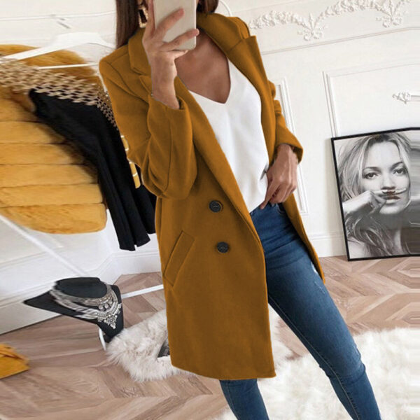 Medium Long Wool Coat - Image 9