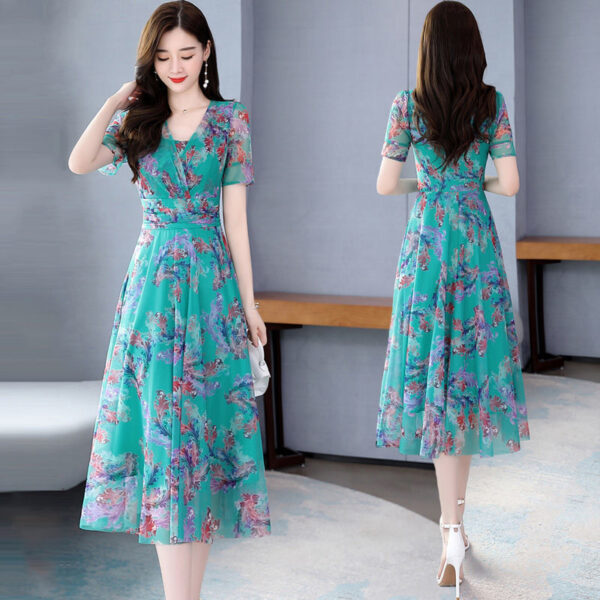 Long Slimming Chiffon Dress - Image 2