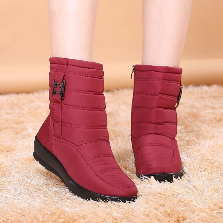 Women's flat-bottomed plus size warm snow boots