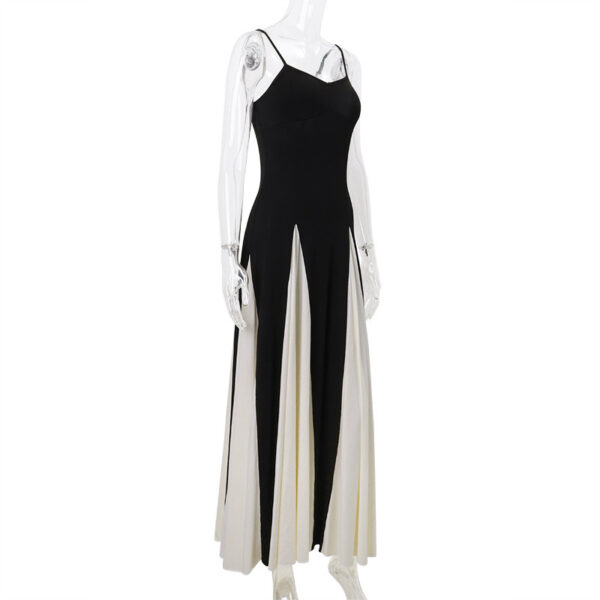 Women's Fashion Color Contrast Sling Dress - Image 2