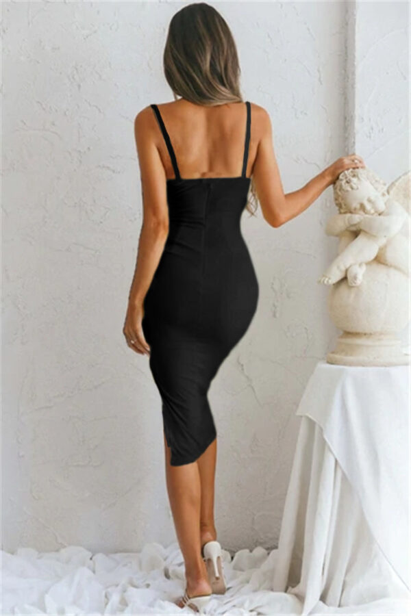 Strap Slit Fashion Casual Tight Women's Dress - Image 4