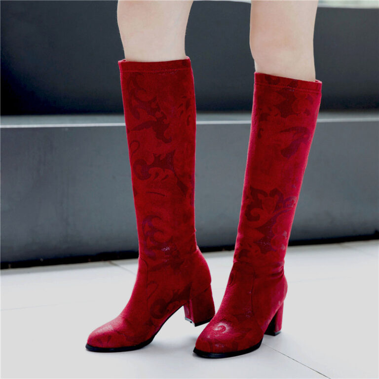 Women's high tube pattern boots - Image 2