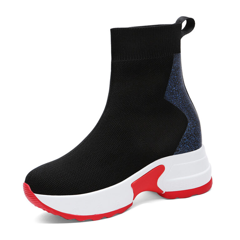 High-top stretch socks and shoes