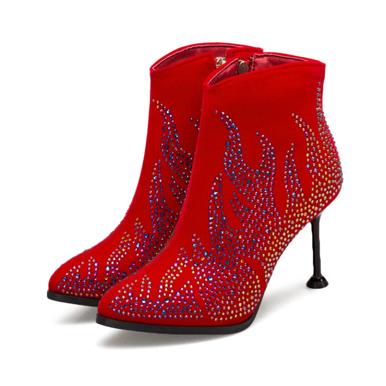 Mixed-Blood Pointed Fancy Diamond Party Boots - Image 2