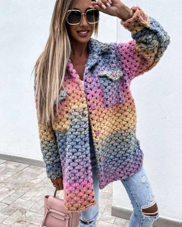 Autumn And Winter New Products Fashion Printed Ladies Woolen Coat - Image 6