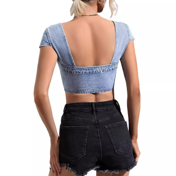 Women's Slim Fit Denim Small Top - Image 6