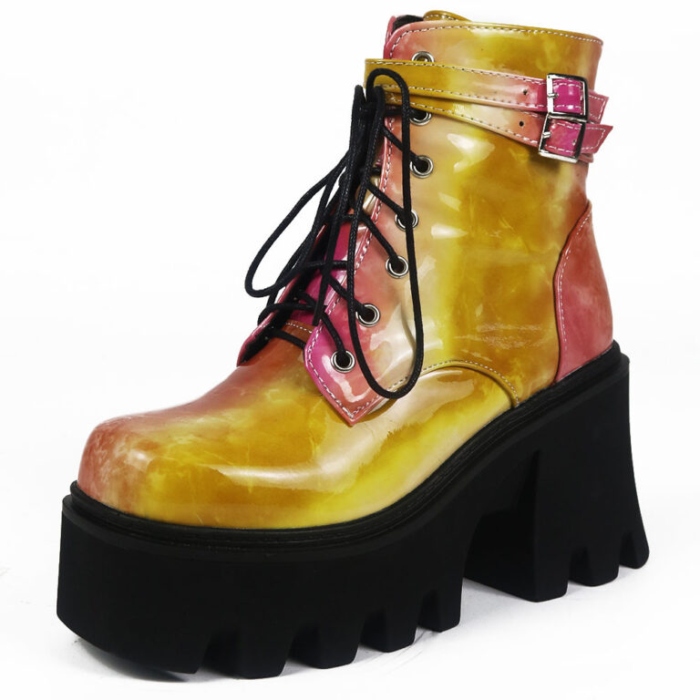 European And American Style Mid-heel Lace-up Short Boots - Image 3