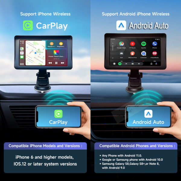 7 IPS Car Smart Screen Wireless Carplay Auto Mobile Phone Projection Screen Navigation - Image 8