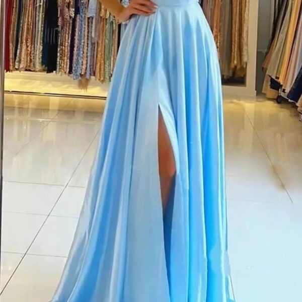 Evening Dress Prom Robe Formal Simple Split - Image 2