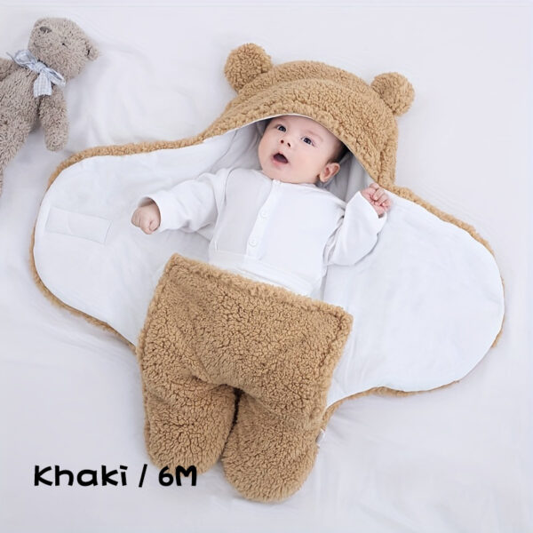 Winter Baby Sleeping Bag Bear Nap Printed Sleeping Bag, Suitable For Babies Aged 0-10 Months, Soft Nap Mat With Removable Pillow - Image 2