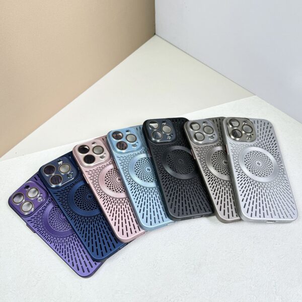 Phone Case Breathable Heat Dissipation Network Shell Magnetic Charging Skin Feeling Protective Cover - Image 4