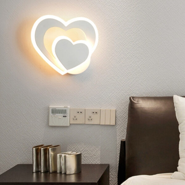 LED Heart-shaped Creative Bedroom Living Room Road Background Wall Bedside Lamp