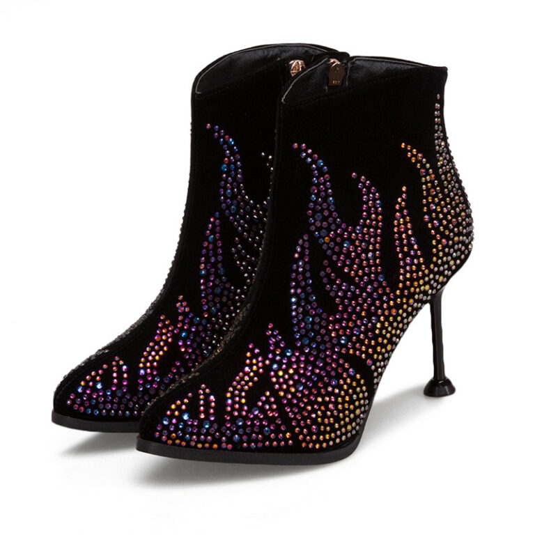 Mixed-Blood Pointed Fancy Diamond Party Boots - Image 4