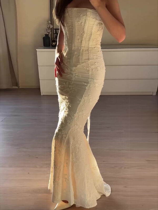 Sexy Embroidered Strapless Butt-covering Two-piece Dress - Image 5