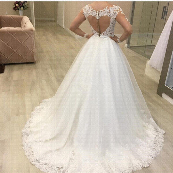 Applique Long Sleeve Wedding Dress Wedding Dress Bridal Gown - Image 2