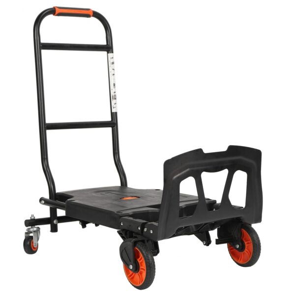 Portable Flat Bed Trailer Multifunction Foldable Hand Truck with 2 Straps for Home Use - Image 4