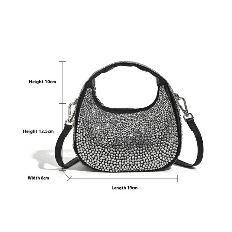 New Portable High-grade Crescent Moon Fashion Diamond Bag Acrylic Women's Bag - Image 4