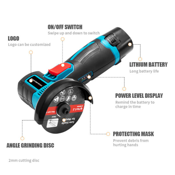 Brushless Rechargeable Mini Lithium-ion Angle Grinder - Image 8