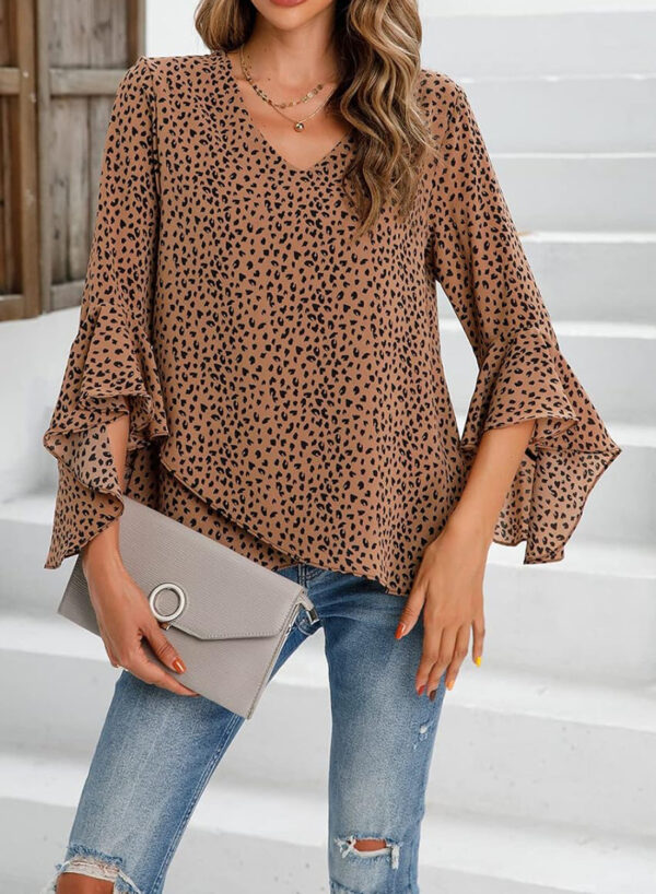 Women's Summer Gauze Blouse V-neck - Image 5