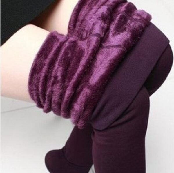 Fleece Leggings Winter Warm Thick High Stretch Plus Velvet Skinny Fitness Woman Pants Suitable Weight 45-75kg - Image 2