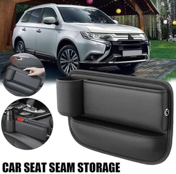 Car Seat Storage, New Upgraded Car Seat Storage Box With Cup Holder, Seat Gap Storage Box, Cup Holder Gap Bag For Car, Adjustable Car Seat Storage Box