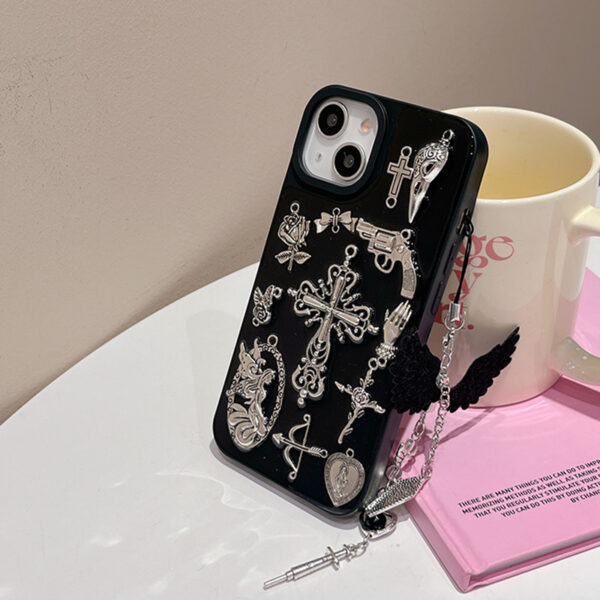 Ins Retro Dark Wind Epoxy Cross Phone Case - Image 5