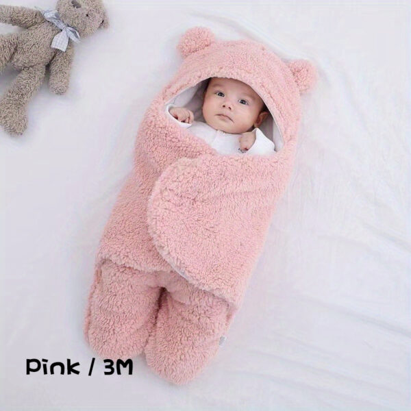 Winter Baby Sleeping Bag Bear Nap Printed Sleeping Bag, Suitable For Babies Aged 0-10 Months, Soft Nap Mat With Removable Pillow - Image 9