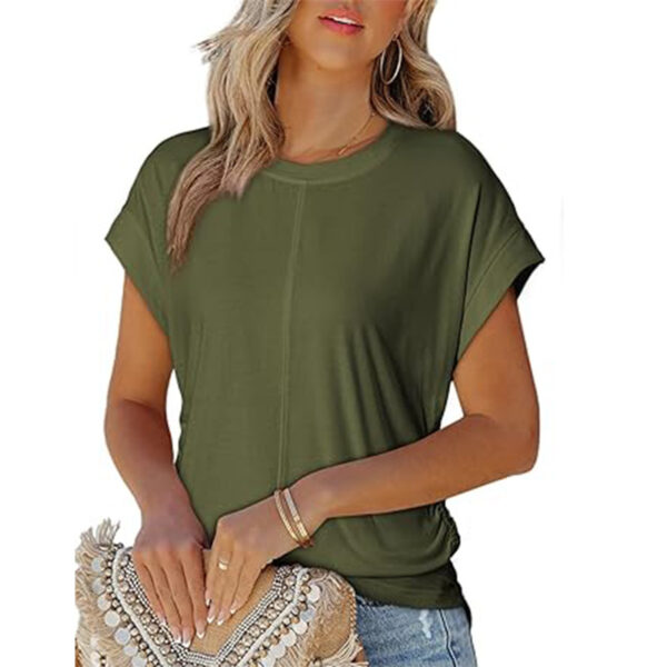 Women's Round Neck Short Sleeve Raglan Sleeve - Image 5