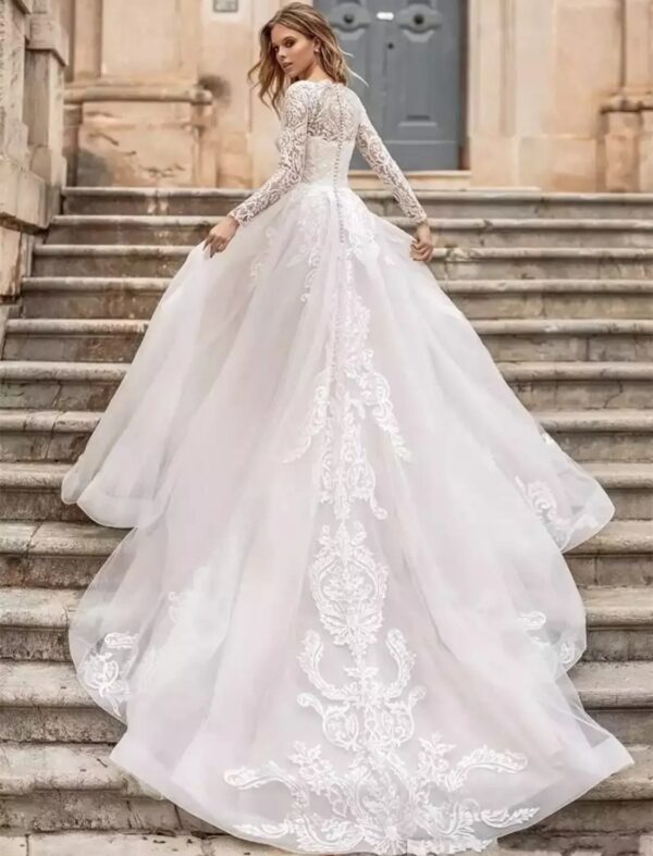 Long Sleeve Exquisite Wedding Dress - Image 2