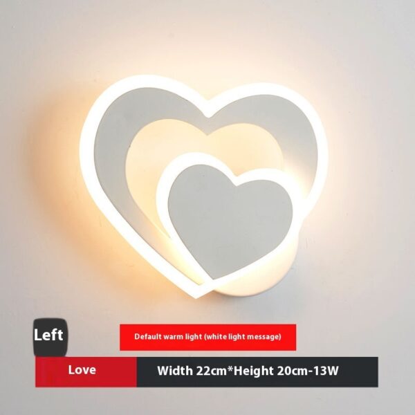 LED Heart-shaped Creative Bedroom Living Room Road Background Wall Bedside Lamp - Image 4