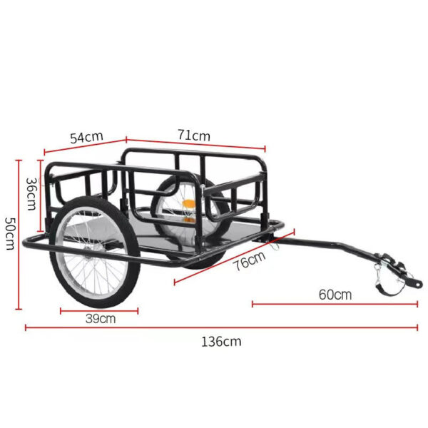 Foldable Cargo Bicycle Trailer Traction Tool Cart - Image 7