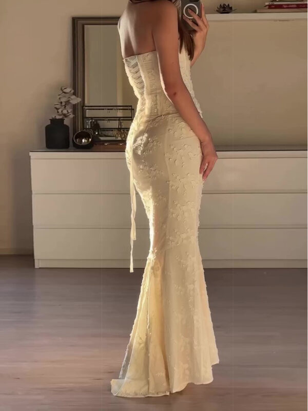 Sexy Embroidered Strapless Butt-covering Two-piece Dress - Image 3