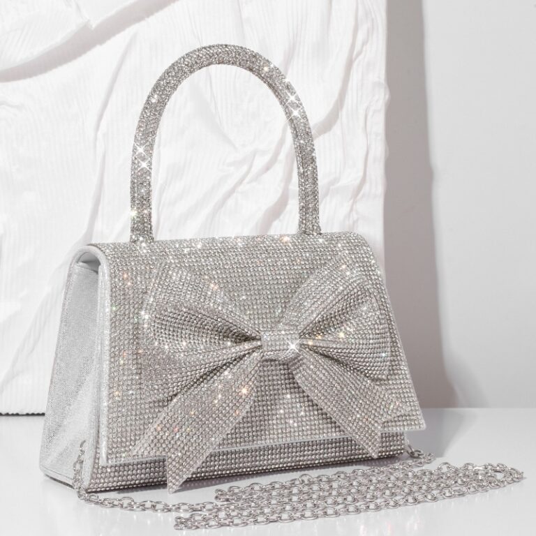 New Light Luxury Full Diamond Bow Handbag - Image 3