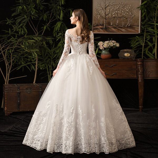 Primary Wedding Dress Long Sleeve French Style - Image 4