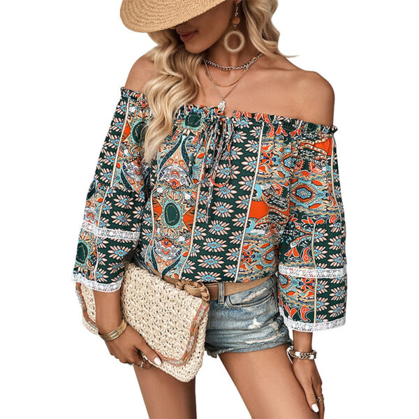 European American Fashion Floral Print Women's Blouse - Image 5