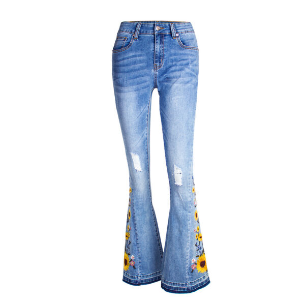 Women's Flared Jeans Women's 3D Embroidery - Image 2